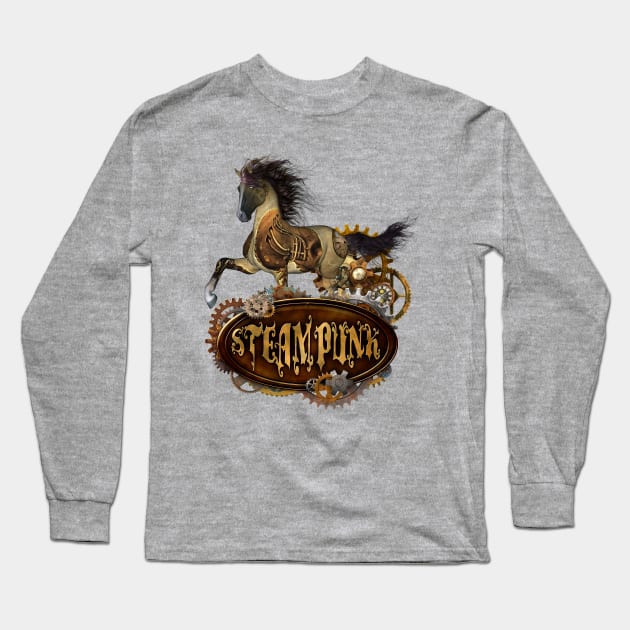 Wonderful steampunk horse Long Sleeve T-Shirt by Nicky2342